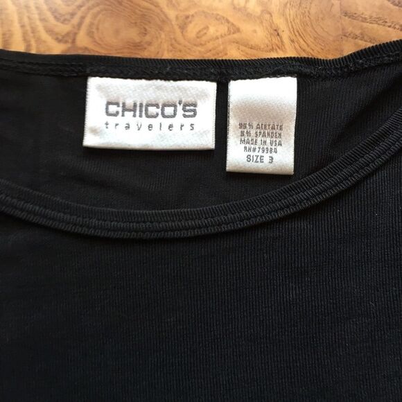 14 CHICO’S Heart Airy Black Tee!! Inspirational easy - Picture 3 of 8